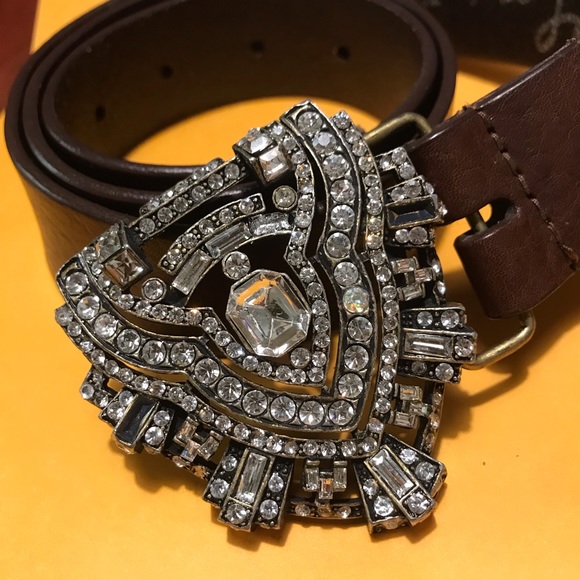 B-Low the Belt Accessories - Stunning Brown B-Low the Belt. Rhinestone Buckle, Small.